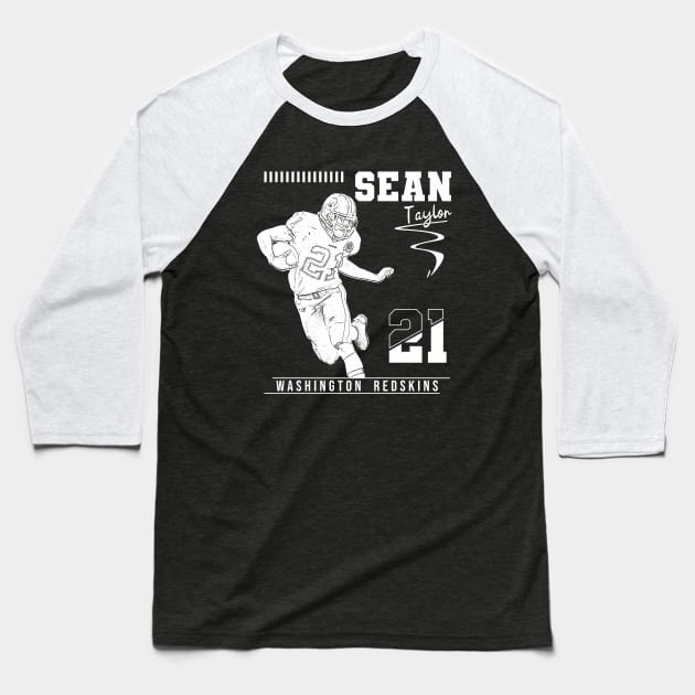 Sean taylor || White retro Baseball T-Shirt by Aloenalone